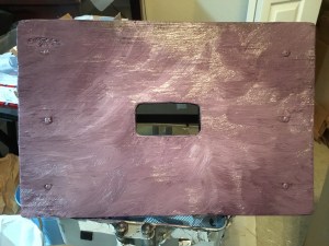 (c) 2018 Lisa Ramsey, Recycling Our Neglected Footstool, Ugly Purple