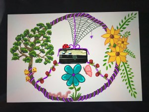 (c) 2018 Lisa Ramsey, Recycling Our Neglected Footstool, Digital Design