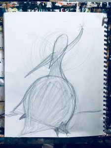 (c) 2018 Lisa Ramsey, second sketch of In the Moonlight