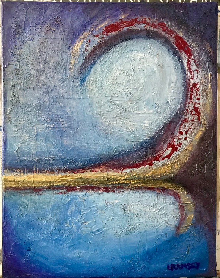 (c) 2019, Lisa Ramsey, The Calm Before the Storm, Acrylic on canvas. 