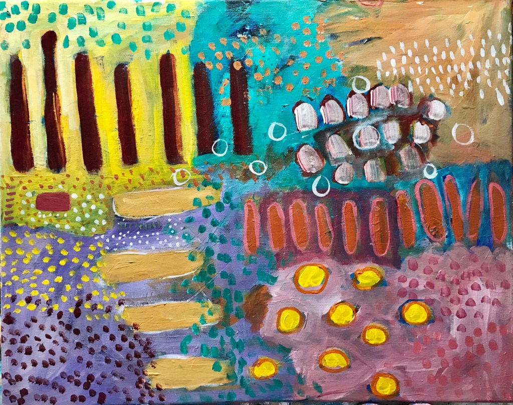 (c) 2020 Lisa Ramsey, One Sunny Day​, 16”x20” acrylic on canvas